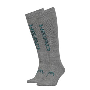 Sosete ski si snowboard Head Logo Kneehigh Socks Gri/Albastru | winteroutlet.ro