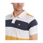 Camasa Fundango Incognito Stripe Poloshirt Alb | winteroutlet.ro