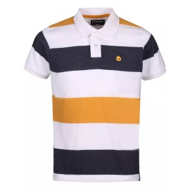 Incognito Stripe Poloshirt Alb