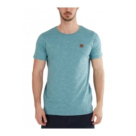 Jaggy Structured T-Shirt Albastru Deschis
